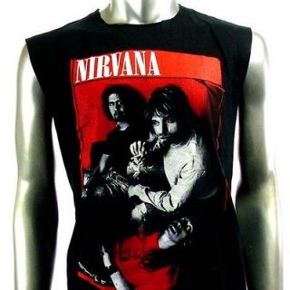 Sz M Nirvana Kurt Cobain Sleeveless T Shirt Tank Top Biker Music Rock