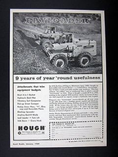 Payloader Tractor Shovel City of Cloquet MN Use 1960 Ad advertisement