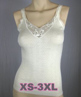XS 3XL Women Strap Vest singlet Motif 100% Merino Thermo Underwear