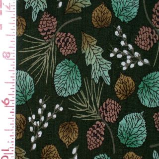 FABRIC Natures Way RIVERWOODS PINECONE PUSSYWILLOW OAK LEAF Forest