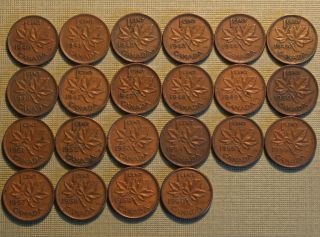 NICE 1940 TO 1960 PENNY SET (22 COINS) COPPER