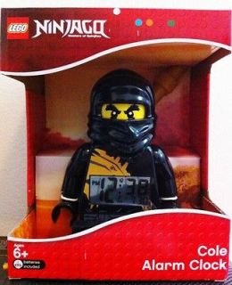 Lego Ninjago Masters of Spinjitsu COLE ZX Black Ninja Alarm Clock New
