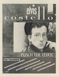ELVIS COSTELLO Mini POSTER / Ad VINTAGE french #11 Punch the Clock