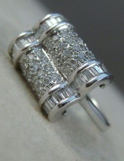 DIAMOND 14K WHITE GOLD PAVE CLUSTER ROLLS COCKTAIL RING 13MM #R133660