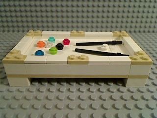 LEGO White POOL TABLE 8 Ball Billiards City Town Sport Bar Game Champ