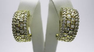 YELLOW GOLD PLATE STERLING SILVER ROUND WHITE CZ OMEGA BACK EARRINGS