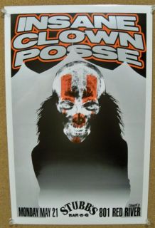 Stubbs Austin Tx Concert Poster Insane Clown Posse Detroit Hip Hop Duo