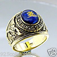 UNITED STATES NAVY SEAL MILITARY MENS RHODIUM RING  SIZE