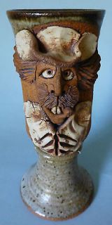 Vintage Stoneware Ugly Cowboy Face Mug Vessel Vase Cigar Mahon