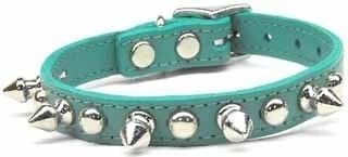 Dog Pet Puppy Jade Leather Spike Stud Collar Supplies