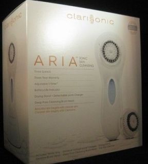 Clarisonic ARIA PRO Model Sonic Cleansing System WHITE + DEEP BRUSH