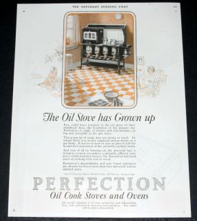 1924 OLD MAGAZINE PRINT AD, PERFECTION OIL COOK STOVES & OVENS, NO