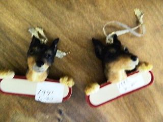 Hanging Dog Figurine Set of 2 Mini Doberman Pinschers