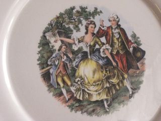 Harker Pottery Co Porcelain Courting Couple Dinner Plate Trimmed in 22