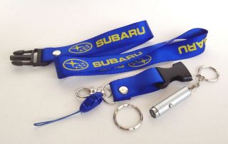 MOBILE PHONE STRAP/NAME TAG PASS Subaru with FREE LED TORCH KEYRING