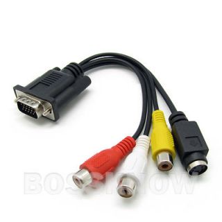 CONVERTER FOR LAPTOP PC VGA TO TV RCA S VIDEO ADAPTER