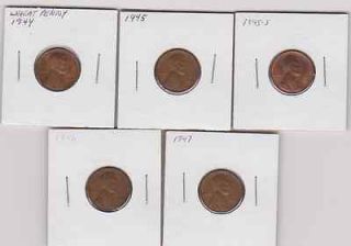 Newly listed 1944,1945,1945  S,1946,1947 Lincoln Wheat