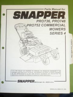 PRO736 & PRO748 PRO752 SERIES 4 COMMERCIAL MOWERS MANUAL # 06924