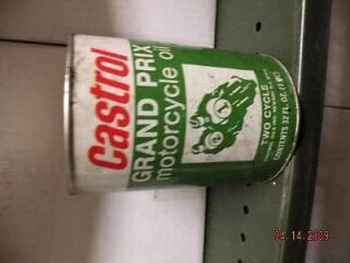 GRAND PRIX MOTOR OIL CAN MOTORCYCLE COLLECTIBLE 70S HARLEY HOND