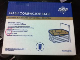 Whirlpool trash 15 Inch Compactor Bags W10165294RB (60 Pk) New FSP
