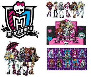 GREAT MONSTER HIGH ***** ***FABRIC/T SH IRT IRON ON TRANSFERS