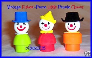 Vintage FISHER PRICE Little People CIRCUS CLOWNS LOT,675
