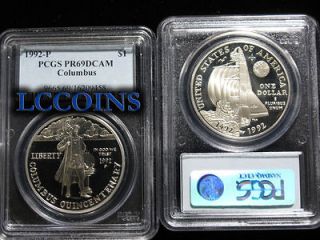 1992 P Columbus Silver Commemorative Dollar PR69DCAM PCGS Proof 69