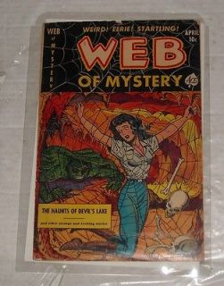 PRE CODE HORROR 1952 ACE WEB of MYSTERY #8 GGA cover BELOW GUIDE NICE