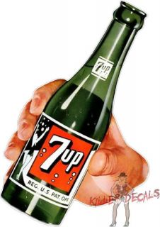 12 7UP AND HAND COCA COLA PEPSI COOLER POP DECAL