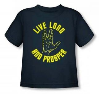 Star Trek Live Long & Prosper Toddler Navy T Shirt CBS591 TT
