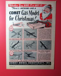 COMET MODEL 1949 Magazine Ad for Control Line C/L & Free Flight Model