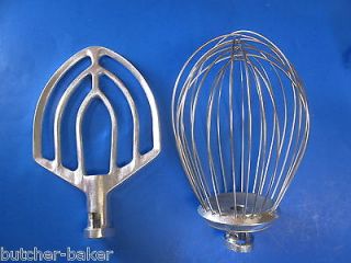 PC SET 12 Quart Bakery Mixer Wire Whip Whisk& Flat Beater for Hobart