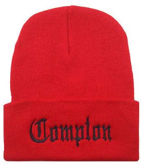 NEW COMPTON EMBROIDERED CUFFED BEANIE CAP HAT MANY COLORS AVAILABLE