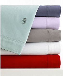 LACOSTE   Brushed Twill Folkstone Slate Blue Queen Flat Sheet NP