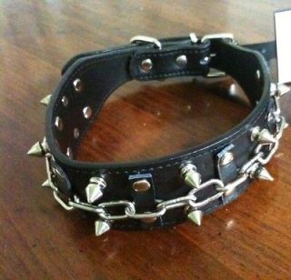Spiked Dog Collars Size 19 To 22 Leather Pet Collar Necklace Spike