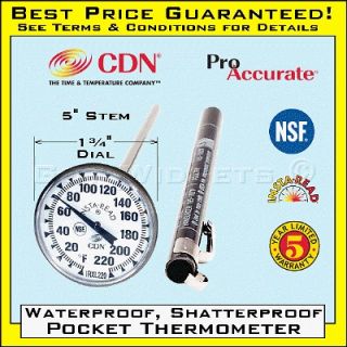 IRXL220 CDN Pro Cooks/Chefs Pocket Dial Thermometer NSF