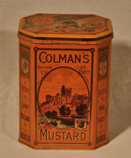 Vintage 8 Sided Colmans Mustard Tin   Great Condition