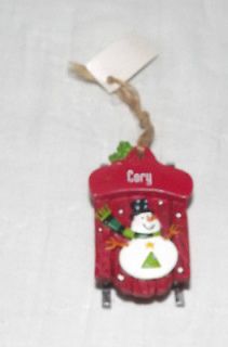 Ganz Red personalized Sled ornament Cory NEW