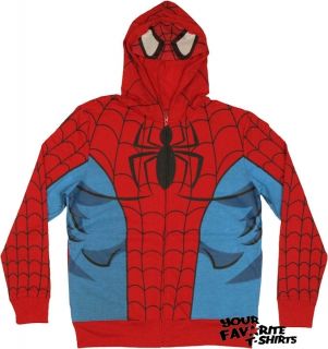  Man Mesh Mask Spidey Suit Costume Marvel Comics Adult Hoodie S XXL