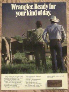 WRANGLER JEANS WESTERN AD COWBOYS ADVERTISEMENT COWS