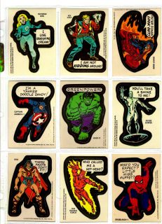 MARVEL COMIC SUPER HERO CARDS (PICK 1) SINGLE like GPK,WACKY PACKAGES