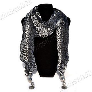 New jewelry leopard pashmina womens soft necklace Fashion Scarf FREE