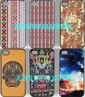 Sky Sugar Skull Floral Pattern cover case For iphone 4 4G 4S Punk