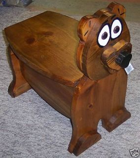 NEW** Handmade Wooden Bear Step Stool/Seat   SO CUTE