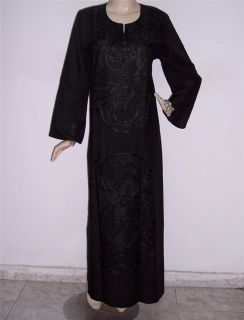 Egyptian Cotton Embroidered Long Kaftan Caftan Jilbab Arabic Dress