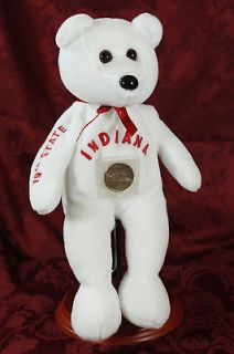 Pish Toys Limited Edition State Beanbag Indiana Bear w 2002 Sealed