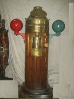 MARINE VINTAGE SHIP WOODEN BINNACLE   FROM VESSEL SAN GIO RGIO 1956