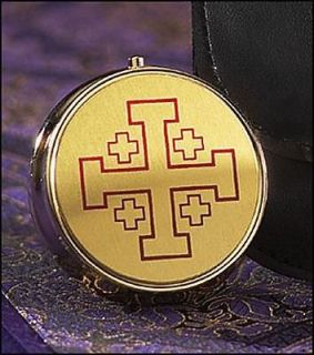 Cross Pyx Hospital Communion Church Holds 7 Hosts Black Rope Necklace