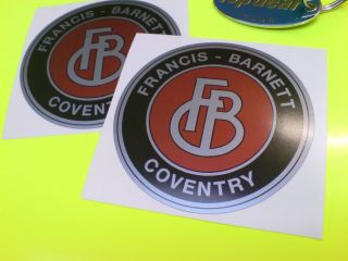 FRANCIS BARNETT of Coventry Silver Classic Motorcycle Stickers Decals