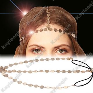 Vintage Copper Disc Crown Hair Cuff Headband Headwrap Headdress Boho